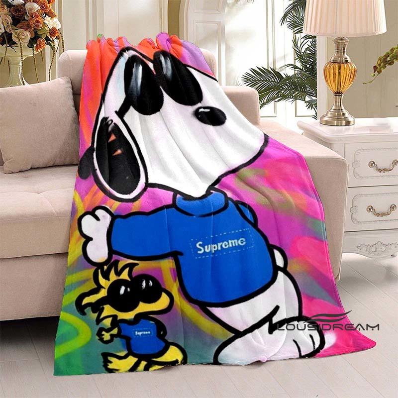 3D-Printed Classic Comic Theme Snoopy Fluffy Blanket Home Decor Collection: Sofa Throws & Shawls, Camping Blankets