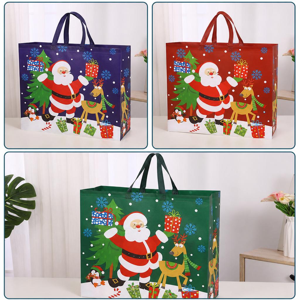 Large Size Gift Bag Non Woven Christmas Gift Bag Holiday Present Packaging Bag Hot Pressed For Large Sized Gifts Christmas Gift