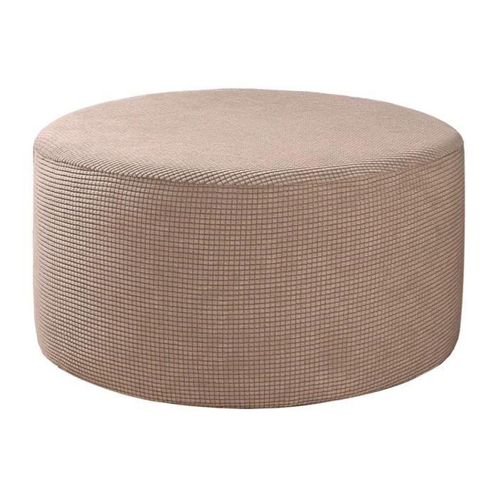 Pouf extensible housses pouf rond couvre repose-pieds amovible couvre pouf de rangement protéger les couvertures pour salon Kahki