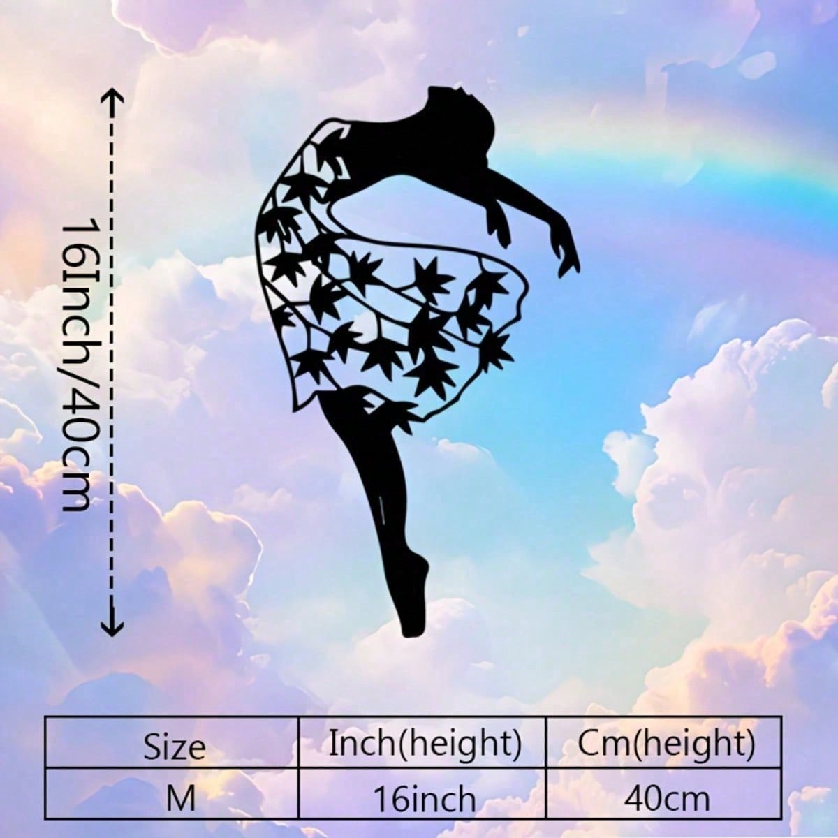 

Vintage Ballerina Iron Wall Art Silhouette Elegant Dance Pose Home Decor Gift різнокольоровий