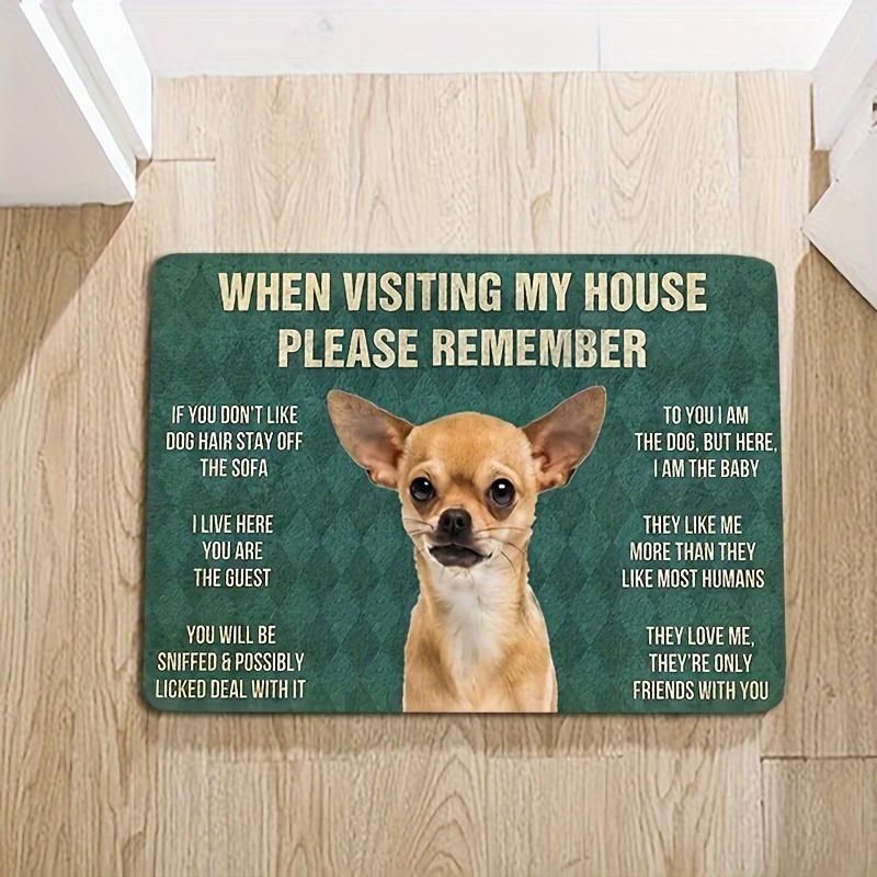 1Pcs Puppy Dog Pattern Floor Mat Modern Kitchen Polyester Rug Non-Slip Colorful Indoor Carpet, For Home Bathroom Bedroom Living Room Decor