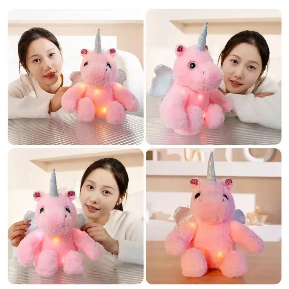 25cm Simulated Luminous Unicorn Plush Toy Filled with Plush Toys, Figurine Dolls, Cartoon Anime Cute Gifts, Children's Fun Dolls