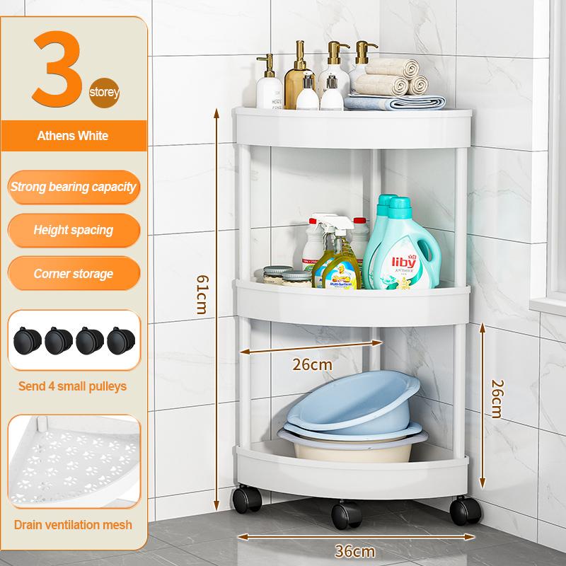 Badezimmer-Aufbewahrungswagen mit Rädern Küchen-Wohnzimmer-Aufbewahrungsregal Hohe Tragfähigkeit Wohnaccessoires