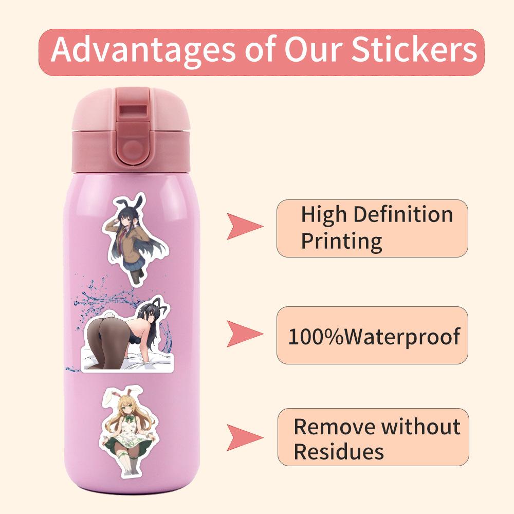 50/340 Anime Sexy Girl Graffiti Stickers Decorative Skateboard Guitar Personality Stickers