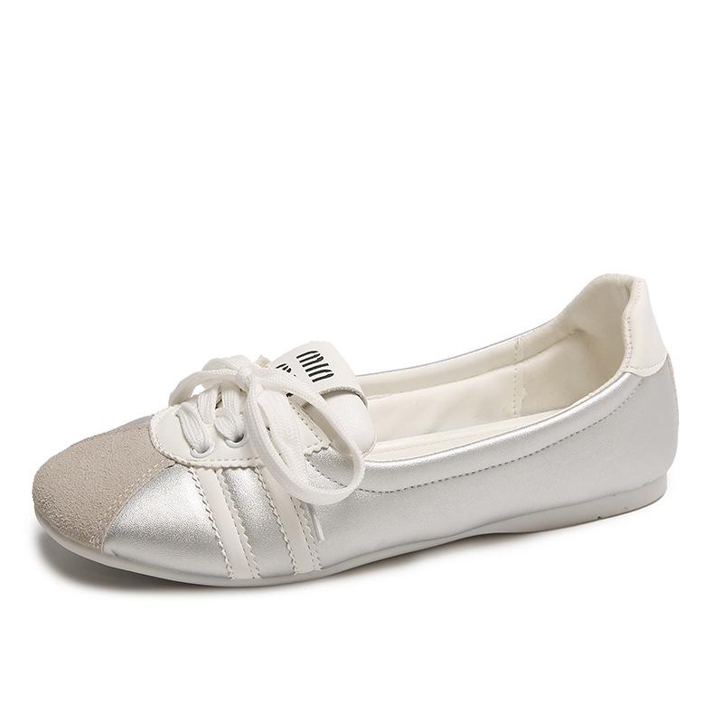 Real Soft Leather Breathable Small Fragrant Ballet Shoes Women's 2025 Spring and Autumn New Retro One-pedal Shallow Mouth Flat-soled Single Shoes