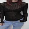Frühling Sommer Gestrickte Pullover Frauen Dünne Atmungsaktive Langarm Koreanische T Shirt Weibliche Perspektive Strickwaren Tops Elegante 30405