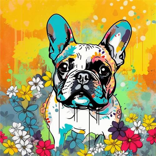 Diy Diamond Art Painting Dog Colorful Handmade Gift Embroidery Cross Stitch Set Animal Mosaic Home Decoration