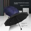 Large Vinyl Umbrella with Ten Ribs and Flat Edges, Dual-Use for Sun and Rain, with Logo, Business-Style Men's Sunshade Umbrella