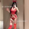 Sexy Underwear Hot Transparent Three-point Private Room Pajama Set Sexy Lace Perspective Three-piece Set