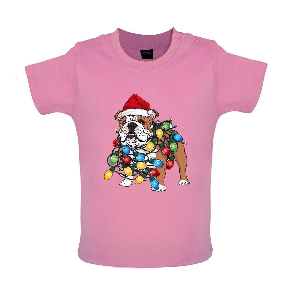 

French Bulldog Dog Christmas -Baby Kids Boys Girls Unisex T-Shirt / Romper Tees Top- Bull Dogs Cute Love 100