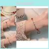 Elegant Handmade Red Rope Bracelet For Women With Bamboo Charm Chinese Style