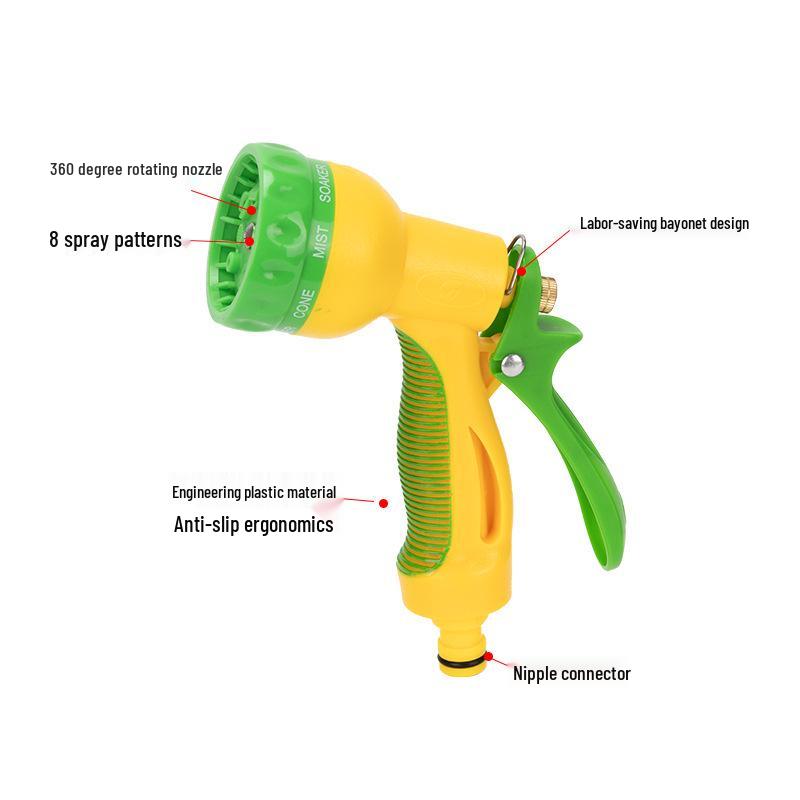 8-Mode High-Pressure Car Wash & Garden Water Gun Nozzle