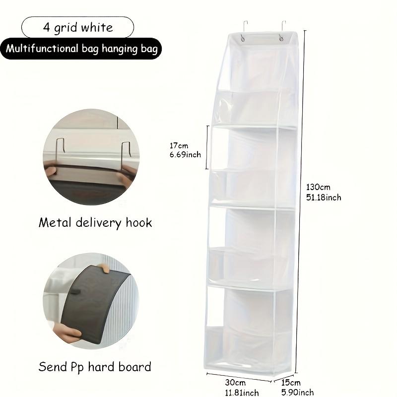 

4-Shelf Transparent Over-the-Door Hanging Organizer, Multifunctional Wall-Mounted Space Saver Bag белый