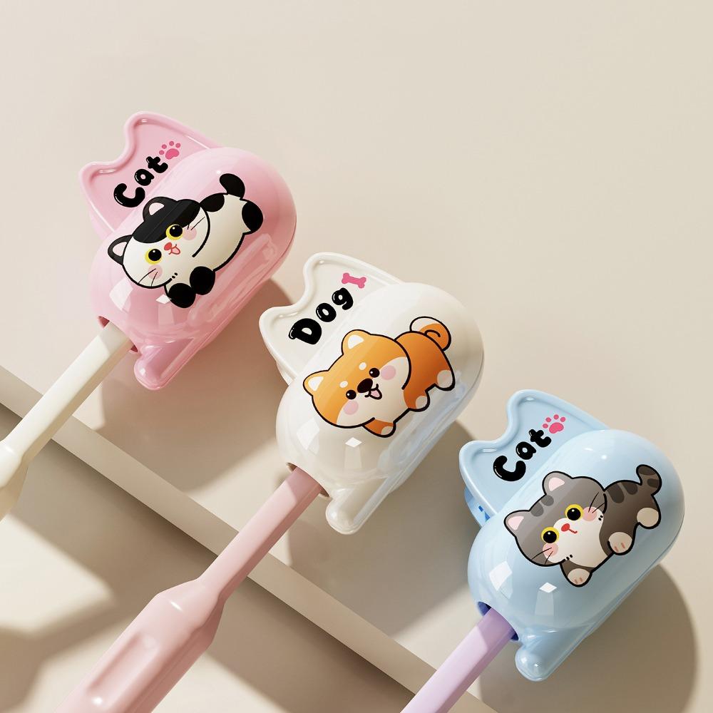 Cute Cartoon Toothbrush Head Cover Spring Loaded Clip Toothbrush Head Protector Travel Toiletries