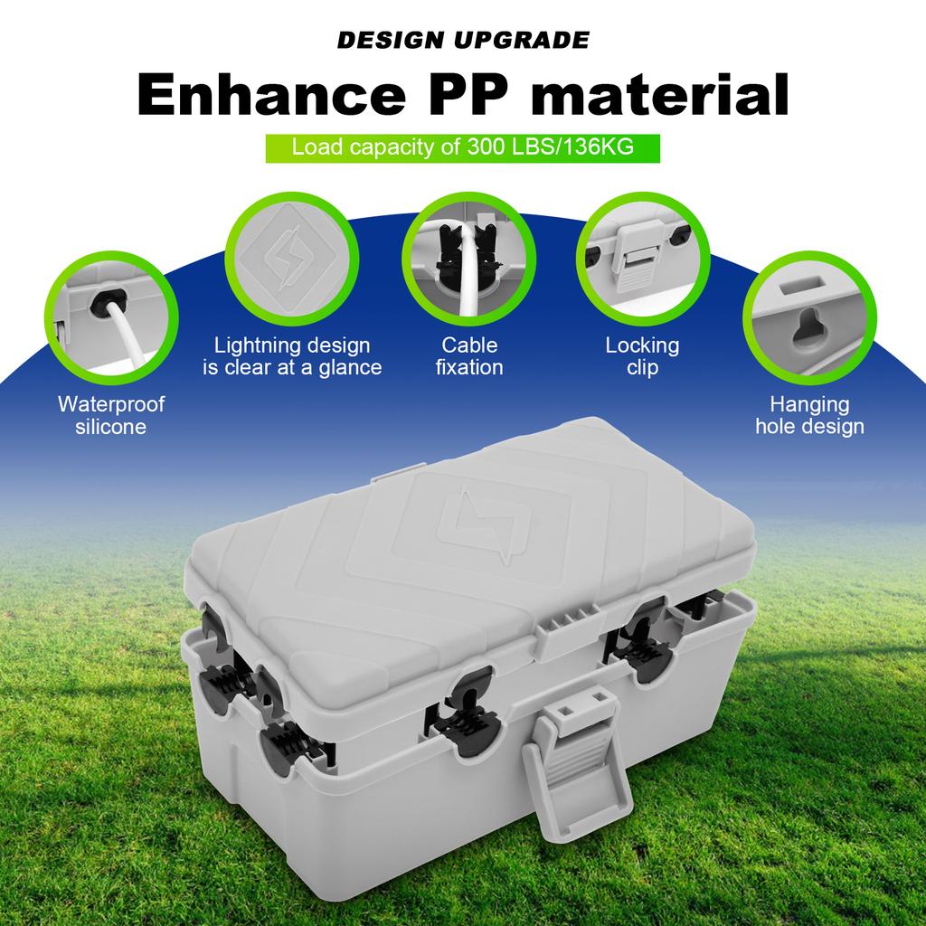 IP54 Outdoor Waterproof Electrical Connection Box 25.8x12.7x9.5cm Weatherproof Cable Box for Protecting Extension Cables, Power