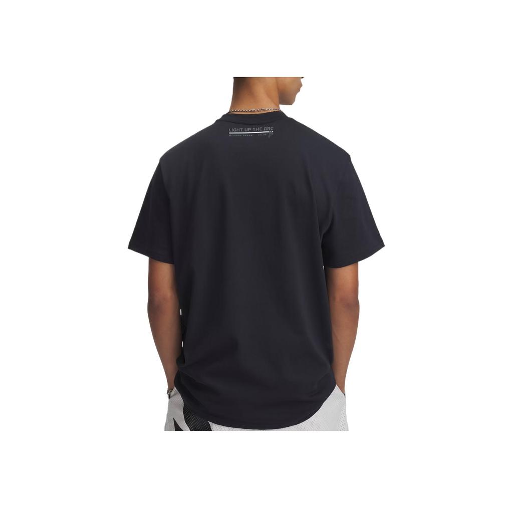 Under Armour Curry Heavyweight Stylish Simple Aesthetic Trendy Letter Solid Color Short Sleeve T-Shirt Men Tops Black 1390404-001