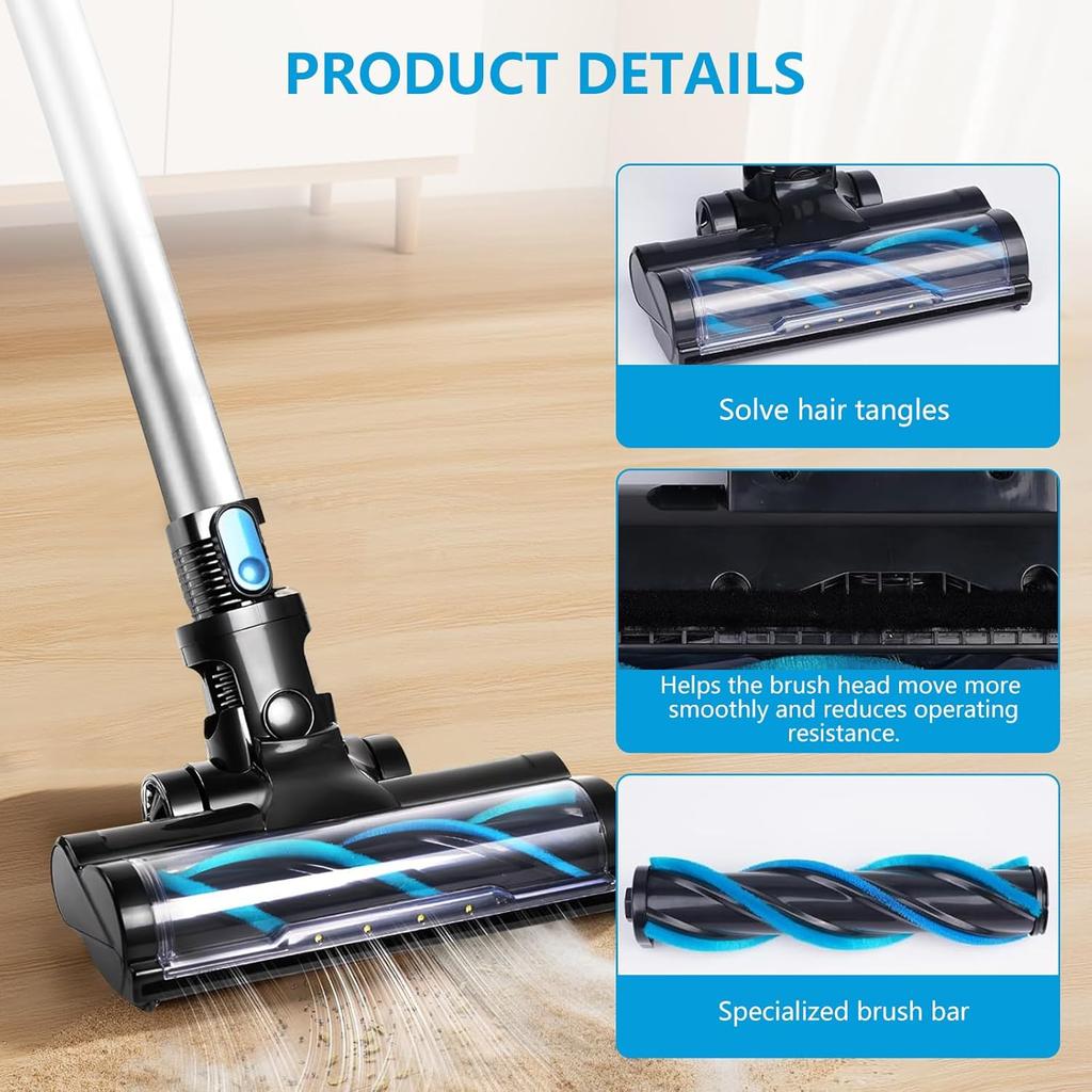 Vacuum Replacement Parts Carpet Brush Assembly with Roller Brush for INSE N5/ N3/ N6/N6S Cordless Vacuum Cleaner, Brush Head Replacement Accessories