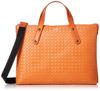Soratina Mesh Embossed A4 Orange Thin-Gusset Briefcase, Size, 2-Way, Waterproof,