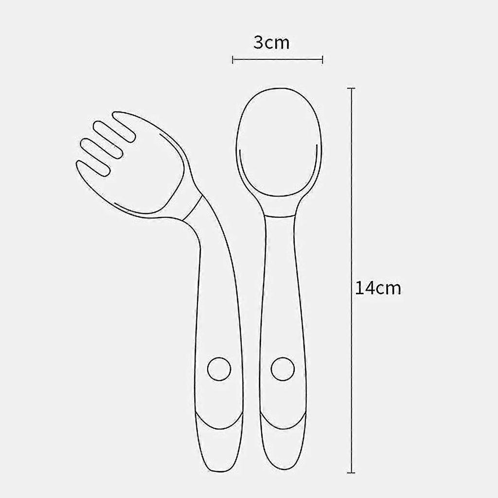 Factory Direct Selling Children's Learning To Eat Training Tableware Twisting Fork Spoon Silicone Soft Spoon Baby Can Bend Spoon