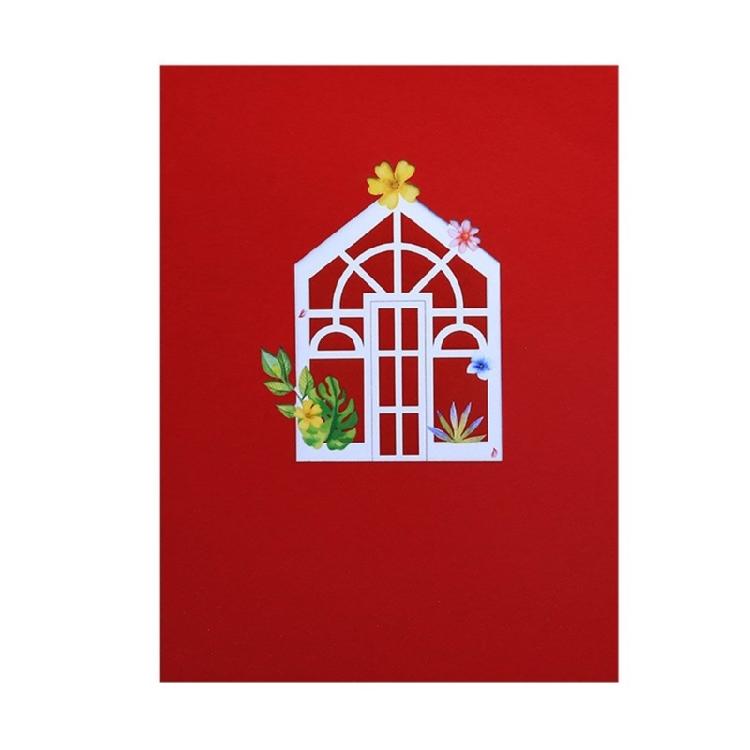 Stylish 3D Popup Paper Card Bright 3D Flower House Popup Card Elegant Moving Gift for Friend and Family