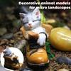 Garden Resin Statue Mini Cat in A Boot Cute Figurine Kitten Ornament Fairy Decor