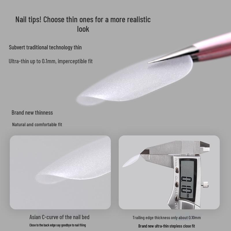 Ultra-Thin Seamless False Nails: Full & Half Cover No-Buff Nail Art Patches for Salons