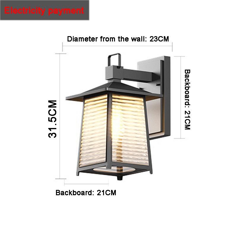 

Уличные водонепроницаемые фонари для сада и двора, Наружные настенные светильники для коридора виллы Without light bulb&GB E27 lamp holder чёрный