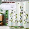 Green Bird Perch Printed Shower Curtain Bathroom Dry and Wet Separation Partition Curtain Privacy and Waterproof PEVA Material