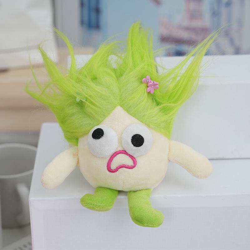 Frizzy Dopamine Plush Fur Doll Keychain Pendant