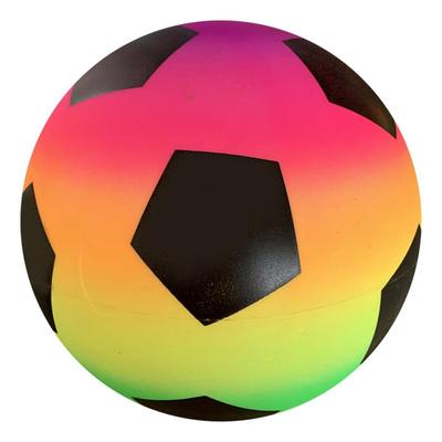 9 Inch Rainbow Soccer PVC Playground Ball for Kids Bouncy Kick Ball for Backyard Park and Beach