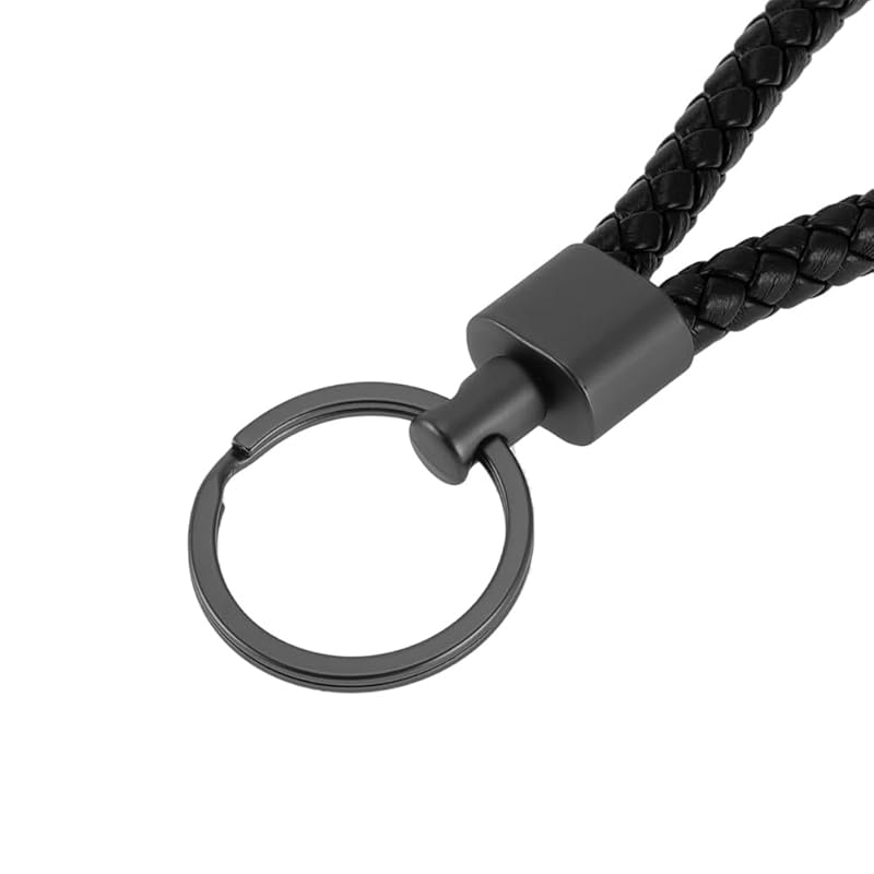 [GUANGUAN] key ring car set of 2 carabiner PU leather braid bicycle key Fashionable bike with key ring key chain men's ladies leather Loss prevention