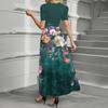 Women's Summer Dress Loose Beach Vacation Casual Deep V Neck Vest Dress Elegant Shirt Dress
