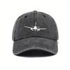 New Airplane Printed Baseball Cap With Simple Design, Daily Fashion, Men'S And Women'S Outdoor Equipment