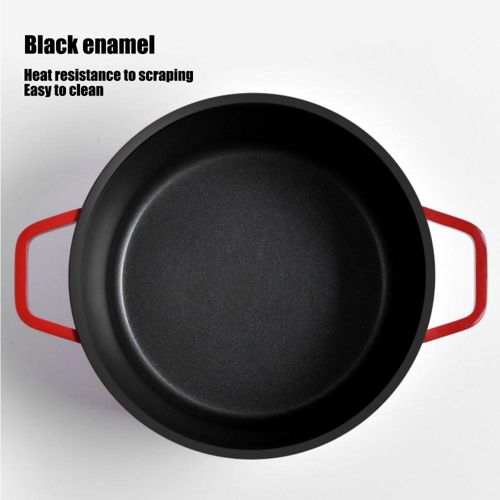 9.5Inch Non-stick Enamel Soup pot Cast iron Stew pan with Lid Household Gas Stove Induction Cooker Cooking pot Kitchen Cookware
