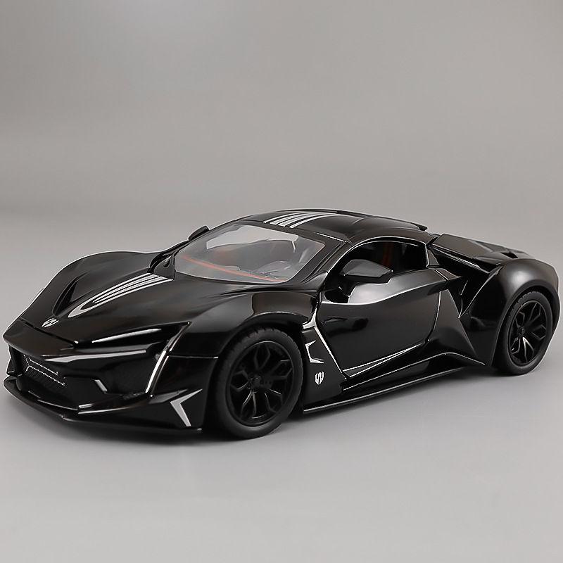 1:24 Lykan Hypersport Alloy Sports Car Model Diecast Metal Racing Vehicle Car Model High Simulation Sound and Light Kid Toy Gift