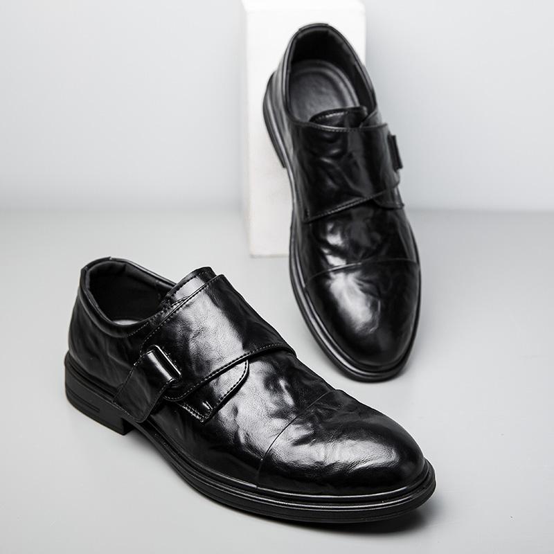 New Leather Shoes for Men Black Classic Men Casual Shoes Slip-on Soft Bottom Pointed Men's Driving Shoes Business Loafers