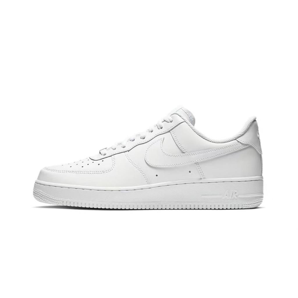 Nike Air Force 1 Slip Resistant Abrasion Resistant Low top Skateboard Shoes Men's Black White CW2288-111(Team516-)