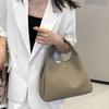 Light Luxury Real Leather Canvas Tote Bag 2025 New Style And Single Shoulder  Casual Large Capacity Minimalist Handheld Bucket Bag