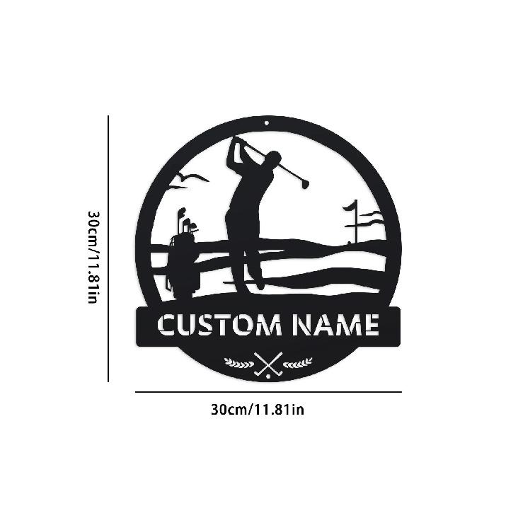 

1pc Unique Personalized Customizable Metal Golf Wall Art - Rustic Farmhouse Decor for Porches, Patios, Gifts - Customizable with чёрный