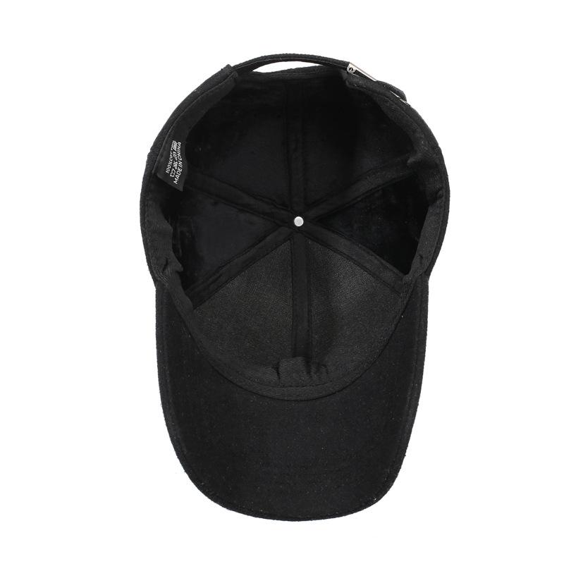 Middle-Aged Autumn Winter Hat Men's Velvet Thick Cap Outdoor Warm Cold-Proof Baseball Cap