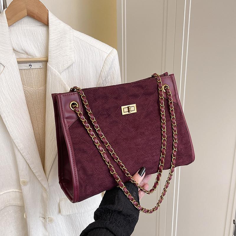 Suede Bag Women's New High-end Chain Shoulder Messenger Bag Large-capacity Tote Bag