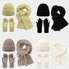 Acryl-Touchscreen-Handschuhe Mützen-Schal-Set Für Winterwärme Und Lässige Mode