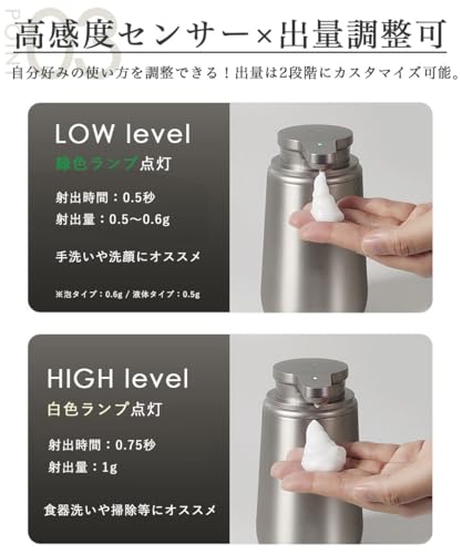 Automatic Soap Dispenser, Stainless Steel, Rechargeable, Rust-Resistant, Holds Hand Soap, Dish Soap, and Kitchen Detergent, Refillable Bottles, Stylis