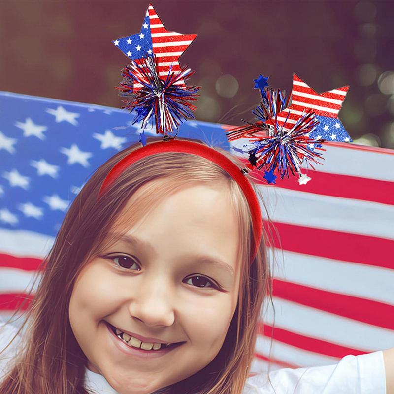 Patriotic Headbands Hair Accessories Veterans Party Favors Set Of 7 Patriotic Hair Hoops For 4th Of July Memorial Veterans