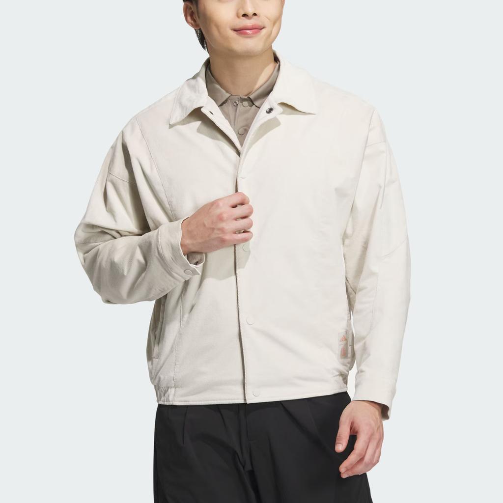 Adidas Wuji Series Cord FW24 Solid Color Corduroy Sports Casual Polo Jacket Men Jacket Talc JI8722