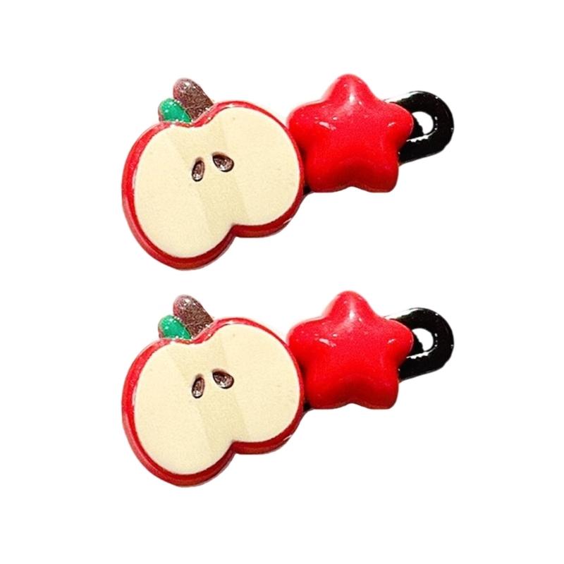 

2Pcs/Pack Children s Headdress Fruit Star Hair Clip Candy Color Hairpins Fashion Hair Accesories for Everyday Wear 1