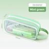 Student Double Layer Mesh Transparent Pencil Case With Large Capacity For School Use