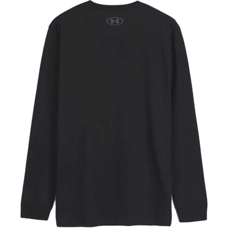 Under Armour Solid Color Long Sleeve Crew Neck T-Shirt Men Tops Black 1329585-002