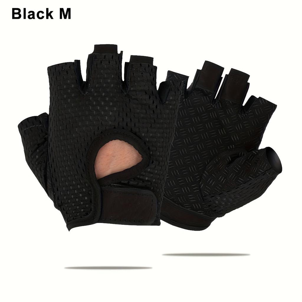1 Paar Atmungsaktive Anti-Rutsch Halbfinger Trainingshandschuhe Nylon-Mesh, Verstellbarer Handgelenkriemen Ideal für Fitness & Gewichtheben, Gym-Zubehör