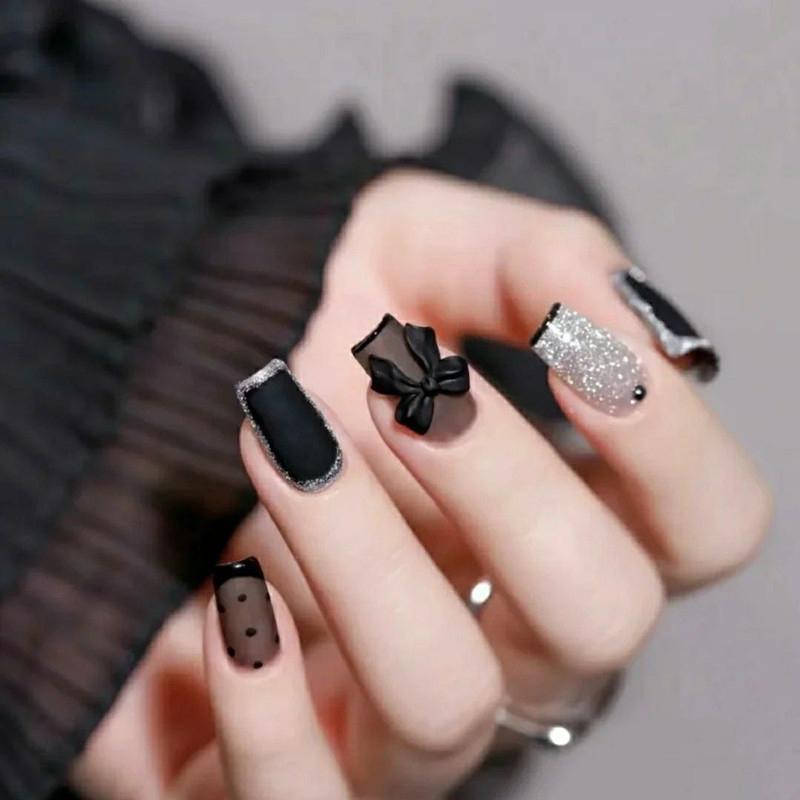 12Grids/Box Mixed Resin Bowknot Nail Art Decorations 3D Charms Kawaii Colorful Bow  Diy Manicure Tools Parts